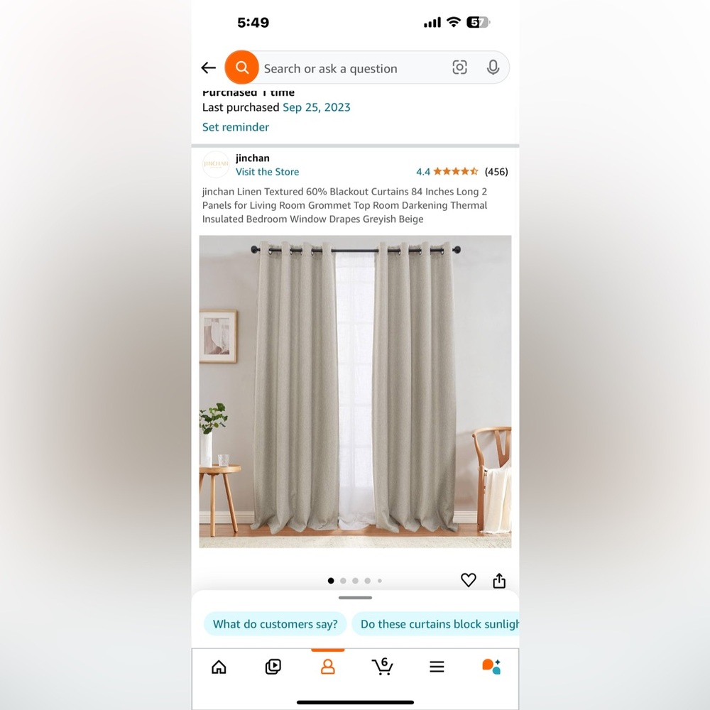 Linen Textured 60% Blackout Curtains